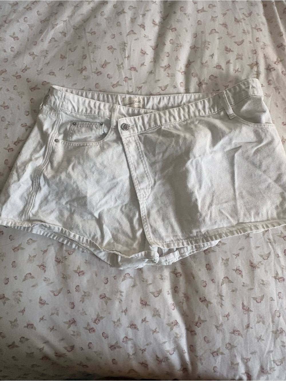 White Women's Denim Shorts - Casual Summer Staple